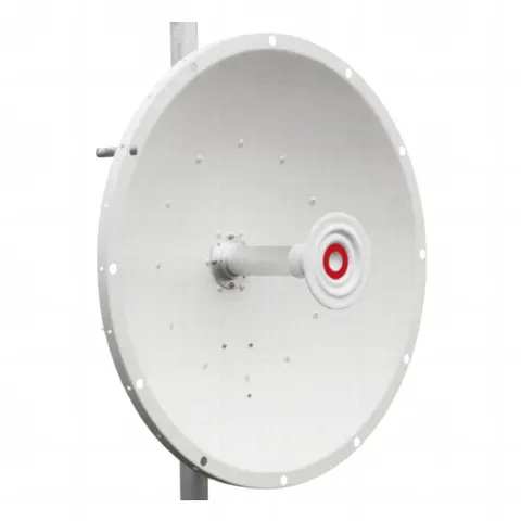 Antena direccional de 2ft, 5.1 a 7.1 GHz, Ganancia 30 dBi, Conectores RP-SMA, Polarización doble, incluye montaje para torre o mástil 