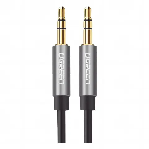 Cable Auxiliar 5 Metros / Conector 3.5mm a 3.5mm / Macho a Macho / Cubierta de TPE / Carcasa de Aluminio / Color Negro
