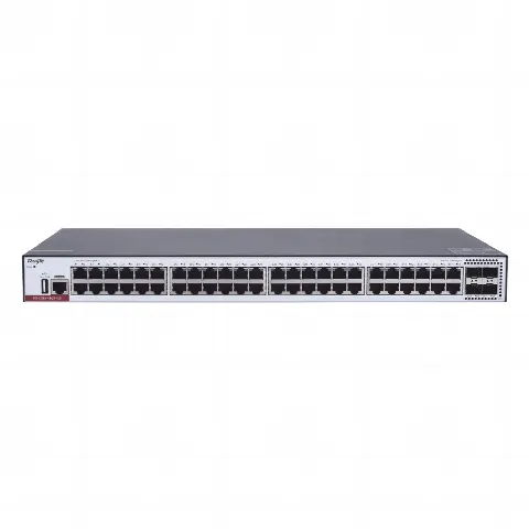 Switch Administrable Capa 3 con 48 puertos Gigabit + 4 SFP+ para fibra 10Gb, gestión gratuita desde la nube.
