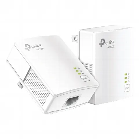 Kit Adaptador Powerline Gigabit Ethernet, tecnologia HomePlug AV2, 1000Mbps, Plug and Play, hasta 300 M dentro de casa, 1 Puerto 10/100/1000 Mbps y tamaño ultra compacto