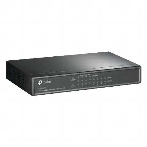Switch Gigabit PoE+ no administrable de 8 puertos 10/100/1000 Mbps, solo 4 puertos PoE, para escritorio
