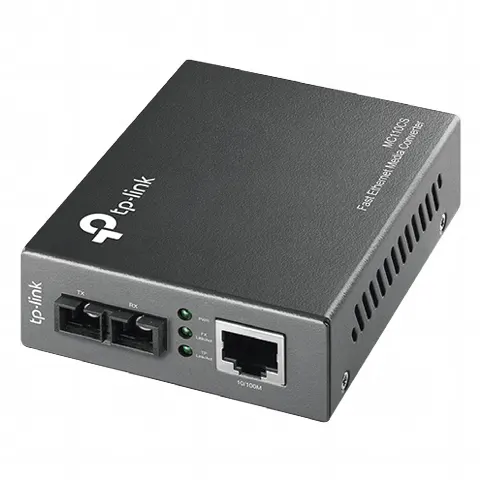 Convertidor Multimedia Mono-modo, 1 puerto RJ45 10/100 Mbps, conector de fibra SC, hasta 20 km