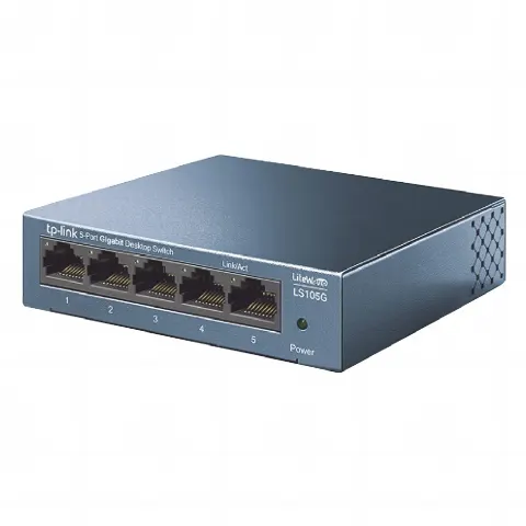 Switch de escritorio Gigabit de 5 puertos 10/100/1000Mbps, carcasa metálica 
