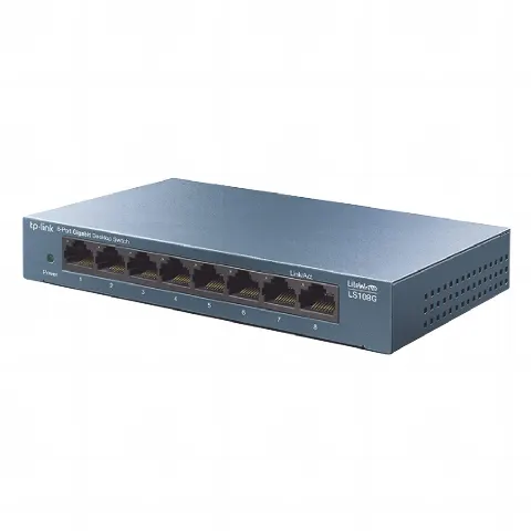 Switch de escritorio Gigabit de 8 puertos 10/100/1000Mbps, carcasa metálica 