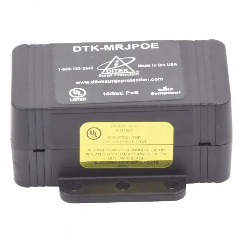 Protector Contra Sobretensiones PoE/HiPoE Hasta 10 GbE, Para Cámaras IP PoE, WAP, Control de Acceso, Iluminación PoE