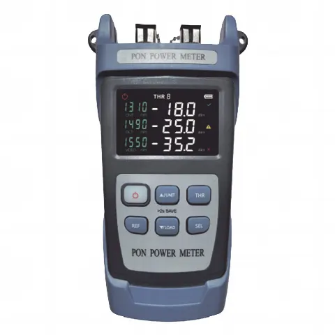 Medidor de Potencia Óptica (OPM) para Fibra Óptica en Redes FTTx / Soporta 3 Longitudes de Onda: 1310nm , 1490nm y 1550nm / Compatible con Conectores SC y FC