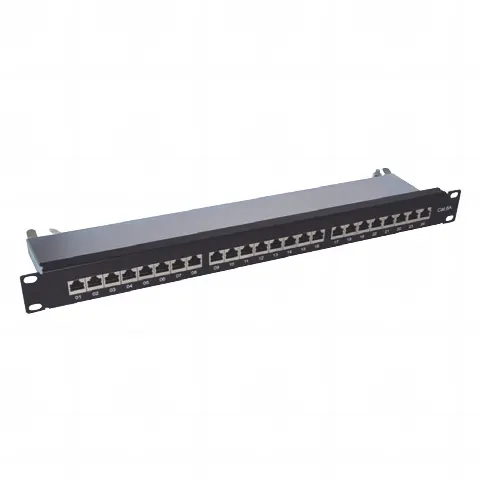 Panel de parcheo de impacto (110) blindado de 24 puertos Cat6A