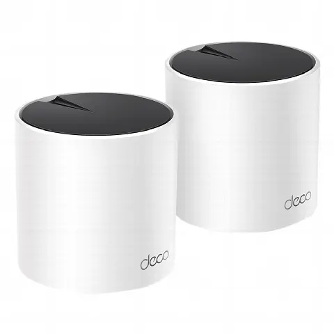 Kit 2 Routers Inalámbricos MESH Interior para Hogar / Doble Banda Wi-Fi 6 AX3000 Mbps / 3 Puerto Gigabit WAN/LAN / 2 Antenas Internas / Administración Mediante la App Deco (iOS, Android) / Protección HomeShield