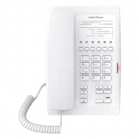 Teléfono IP WiFi para Hotelería, profesional con 6 teclas programables para servicio rápido (Hotline), plantilla personalizable con PoE 