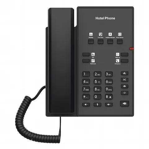Teléfono IP para Hotelería, profesional con 8 teclas programables para servicio rápido, plantilla personalizable con PoE 