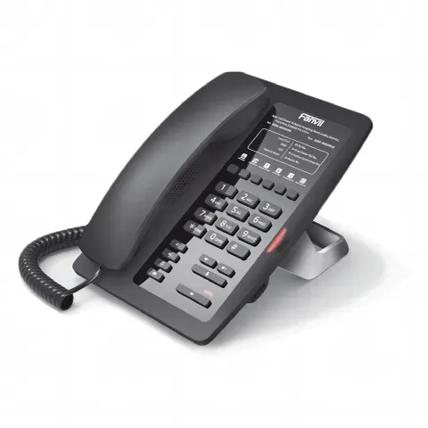 Teléfono IP para Hotelería, profesional con 6 teclas programables para servicio rápido (Hotline), plantilla personalizable con PoE 