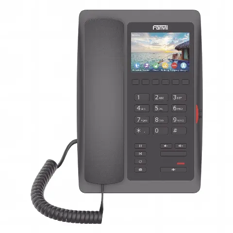 (H5W Color Negro)Teléfono IP WiFi para Hotelería, profesional de gama alta con pantalla LCD de 3.5 pulgadas a color, 6 teclas programables para servicio rápido (Hotline) PoE 