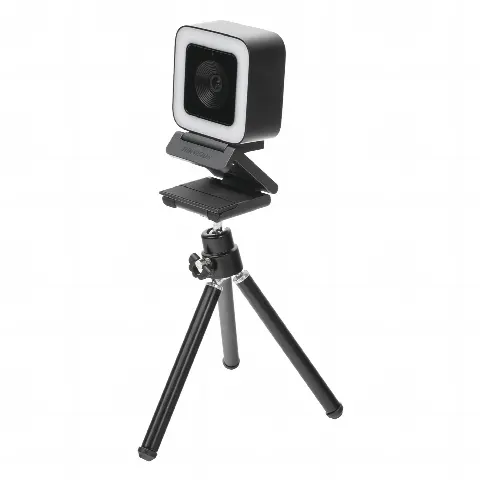 Cámara Web ALTA DENIFICIÓN (1080p) / Aro de Luz Interconstruido / Gran Angular / Micrófono Integrado / Conector USB de 2 mts / Fácil de Instalar / Reducción de Ruido Inteligente