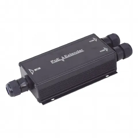 Extensor PoE/ 100 Metros / Intemperie (IP66) / 60 Watts / 1 puerto @ 2 salidas a 30 W  / No requiere fuente de alimentación adicional