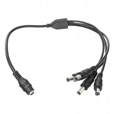 Cable con Conector Jack Hembra de 3.5 mm con 4 Salidas de Jack Macho (Divisor de energía)  / TIPO PULPO / 4 Conectores Macho / 1 Conector Hembra / Jack de 3.5mm