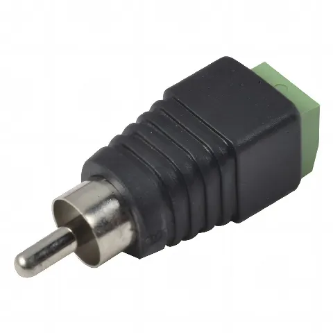 Adaptador RCA MACHO Tipo Jack Polarizado / Terminales Tipo Tornillo / Polarizado (+/-) / Recomendado para Video y AUDIO en sistemas de video vigilancia a 2 Hilos.