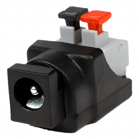 Adaptador tipo Jack de 3.5 mm Hembra Polarizado de 12 Vcc con Terminales de Presión