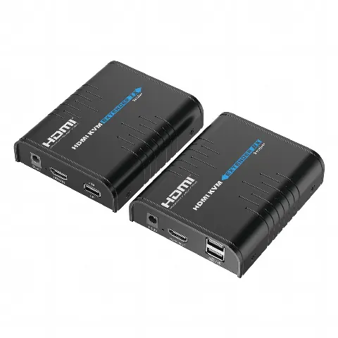Kit extensor KVM (HDMI y USB) hasta 120 metros / Resolución 1080P @ 60 Hz / Soporta STP y UTP CAT6 /  Soporta Switch Gigabit para control KVM múltiple / Soporta hasta 253 receptores / Transmite el Video y Controla tu DVR vía USB 
