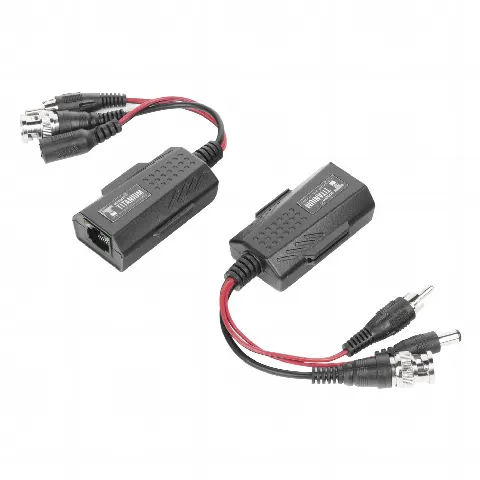 Kit de transceptores activos, envía alimentación 12V/24Vcc/AC, video y audio a una distancia de hasta 150 m en 4K para aplicaciones de video por UTP Cat 5e / 6 en alta definición. 