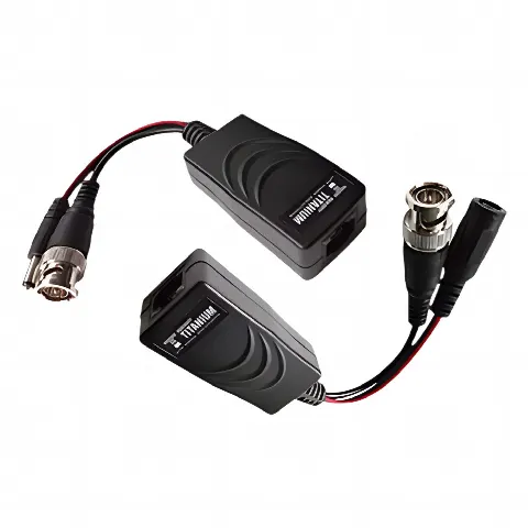 Kit de transceptores activos TURBO HD. Convierte 36/24 Vcc a 12 Vcc regulados, a través de cable  UTP Cat5e / 6. Transmision de 200 m (Revisar tabla de resoluciones ) 
