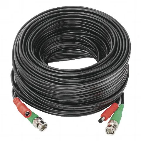 Cable coaxial ( BNC RG59 ) + Alimentación / SIAMÉS / 20 Metros / 100 % COBRE / Para Cámaras 4K  / Uso interior y exterior