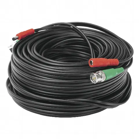 Cable coaxial ( BNC RG59 ) + Alimentación / SIAMÉS / 30 Metros / 100 % COBRE / Para Cámaras 4K  / Uso interior y exterior
