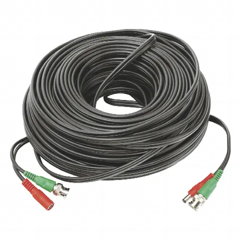Cable coaxial ( BNC RG59 ) + Alimentación / SIAMÉS / 50 Metros / 100 % COBRE / Para Cámaras 4K  / Uso interior y exterior