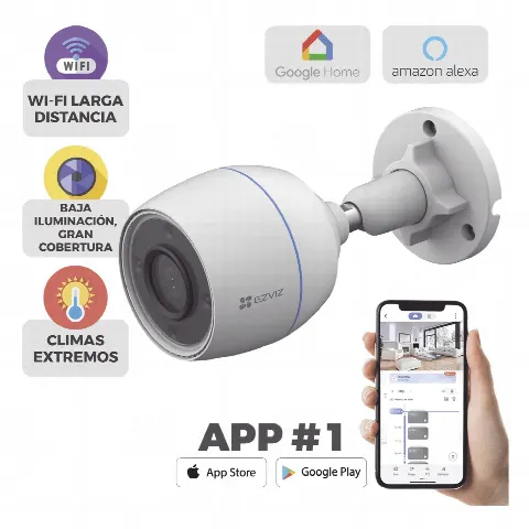 Bala WiFi / 2  Megapixel / Detección humana / Micrófono Integrado / Micro SD / Excelente Vision Nocturna / Exterior