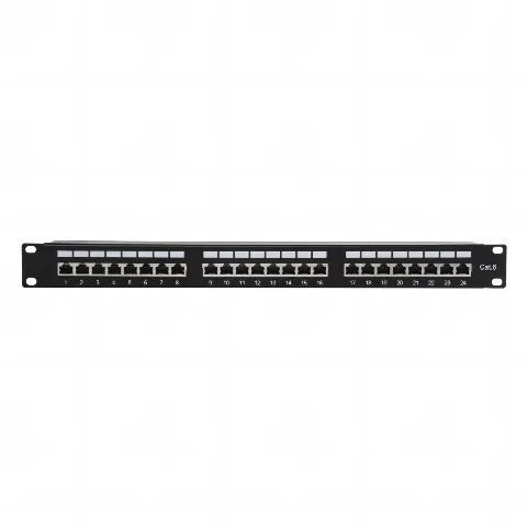 Panel de parcheo de impacto (110) Blindado (STP) de 24 puertos Cat6, 19in 