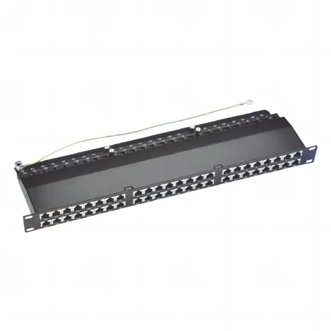 Panel de parcheo de impacto (110) blindado de 48 puertos Cat6A 