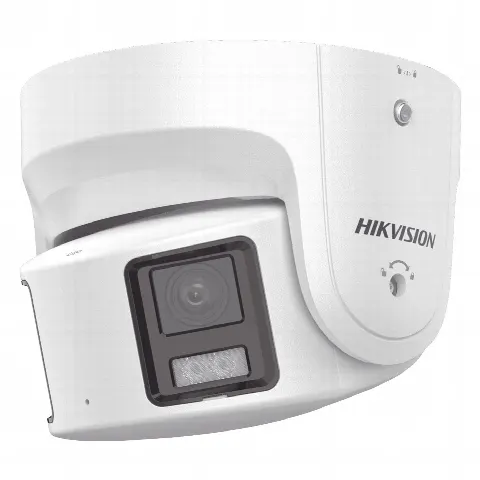 [ PROTECCIÓN ACTIVA ] Turret IP Panorámica 8 Megapíxel / 2 Lentes 4 mm (180°) / Imagen a Color 24/7 (ColorVu) / PoE / WDR 130° / IP67 / ACUSENSE / Luz Estroboscópica y Alarma Audible / 30 mts Luz Blanca / Micro SD