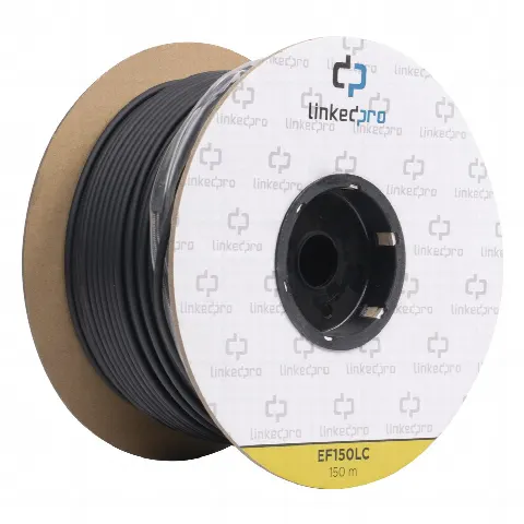 Carrete de Fibra Óptica Monomodo con conectores LC-LC Duplex, Reforzada con Kevlar, de 150 metros (492.13 ft)