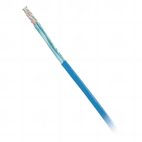 Bobina de Cable Blindado F/UTP de 4 Pares, Cat6, LSZH (Libre de Gases Tóxicos), Color Azul, 305m (1000 ft)