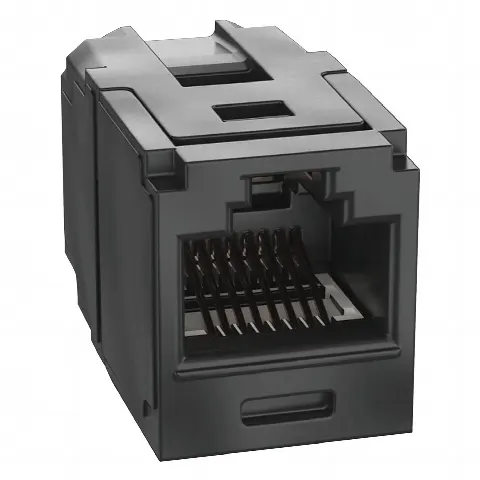 Módulo Acoplador RJ45 a RJ45, Mini-Com, Categoría 6A, Color Negro