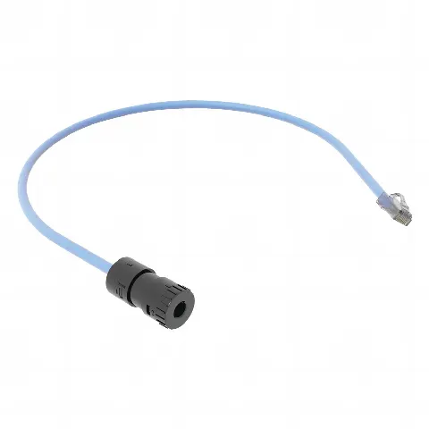 Cable de Conexión en Campo Jack a Plug RJ45, Categoría 6A, CMP (Plenum), 0.5 Metros, Color Azul