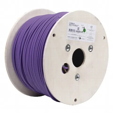 Bobina de Cable Blindado F/UTP de 4 Pares, Z-MAX, Cat6A, Soporte de Aplicaciones 10GBase-T, LS0H (Libre de Gases Toxicos), Color Violeta, 305m (1000 ft)