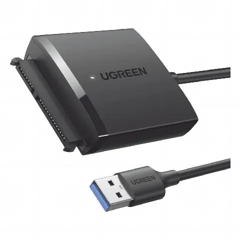 Adaptador USB 3.0 a SATA III / Compatible con Disco Duro HDD y SSD de 2.5 y 3.5 de hasta 12 TB/ Velocidad USB 3.0 de hasta 5 Gbps / Alta Velocidad con UASP & TRIM / Cable de 50 cm