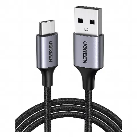 Cable USB-A a USB-C | 1 Metro | Transferencia de datos de 480 Mbps | Carga Rápida | QC 4.0/3.0/2.0 | FPC | AFC | Protección Integrada | Caja de Aluminio | Nylon Trenzado | Color Negro | 2 años de Garantía.