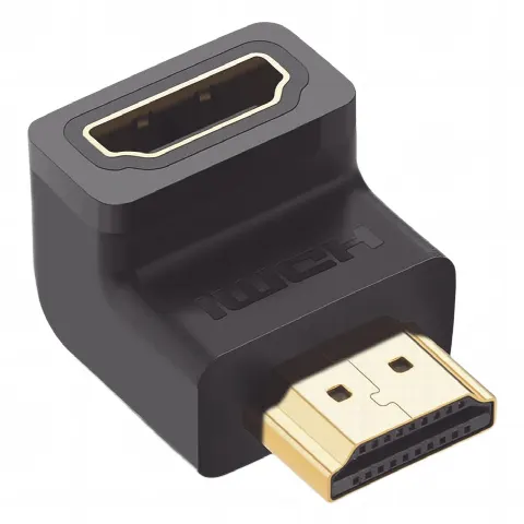 Adaptador HDMI de 90 Grados Macho a Hembra / Hacia Abajo / HDMI 2.0  4K@60Hz / Proporciona Flexibilidad Sin Doblar los Cables HDMI