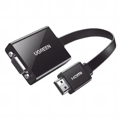 Adaptador HDMI a VGA / Resolución 1080P / Audio 3.5mm / Con Puerto Micro USB para Alimentación / Plug &  Play / No Requiere Controlador / ABS / Flexible y Duradero 