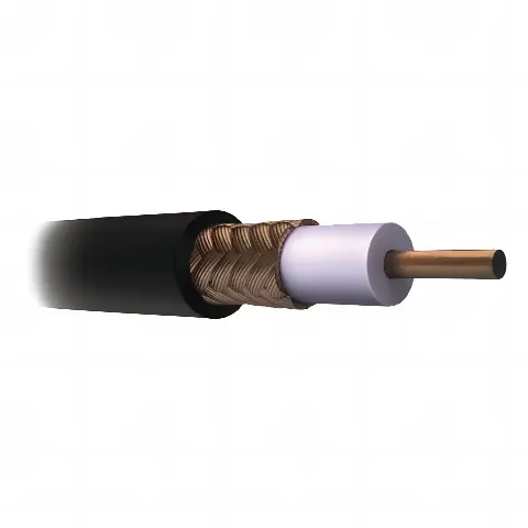 CABLE COAXIAL RG11/U, 305 MTS, BOBINA DE 305 MTS COLOR NEGRO, AWG 14 AISLAMIENTO ESPUMADO, BLINDAJE DE ALUMINIO AL 60%, APLICACION INTEMPERIE PARA VIDEO VIGILANCIA   