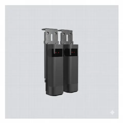 Sensor de Haz Infrarrojo Inalámbrico / Triple Frecuencia 409-458 MHz / Alcance 20 m (65.6 ft) / IP54 / Ajuste Angular ±90° / Batería Litio 2300 mAh
