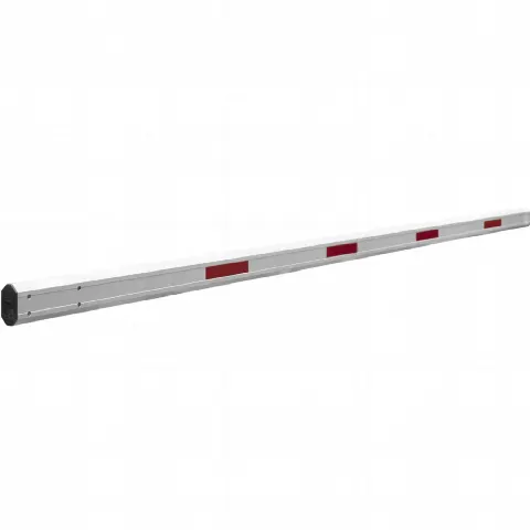 Brazo Telescópico para Barrera / Aluminio / 8 m (26.2 ft) / Bandas Rojas de Alta Visibilidad / Acabado Blanco