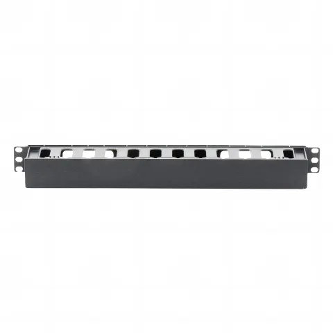 Organizador de Cables Horizontal de 1U para Rack de 19, Fabricado en Polímero Resistente a Deformaciones y Rayones