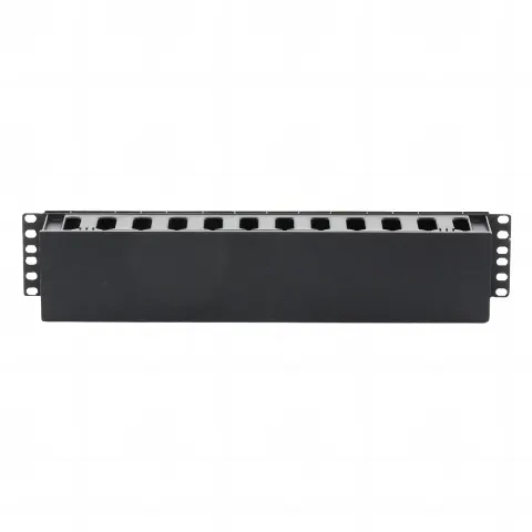 Organizador de Cables Horizontal de 2U para Rack de 19, Fabricado en Polímero Resistente a Deformaciones y Rayones