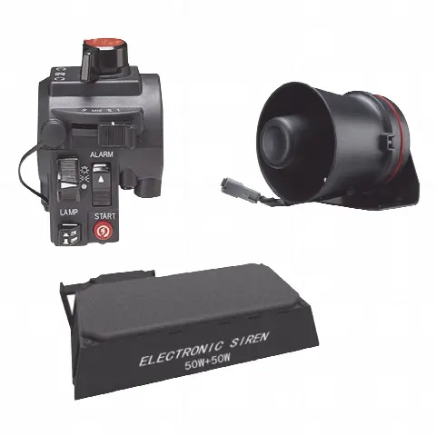 Kit de Señalización para Motocicleta / Sirena y Bocina 100W / Controlador Ergonómico / 4 Tonos / Manubrio 7/8" (22.22 mm)