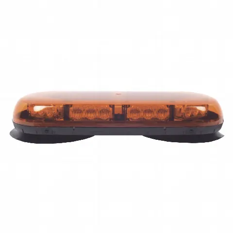 Mini Barra LED / 24 LED Ámbar / 25 Patrones de Destello / Montaje Magnético y Succión / 12 VCC / IP Extremo -40°C a 55°C