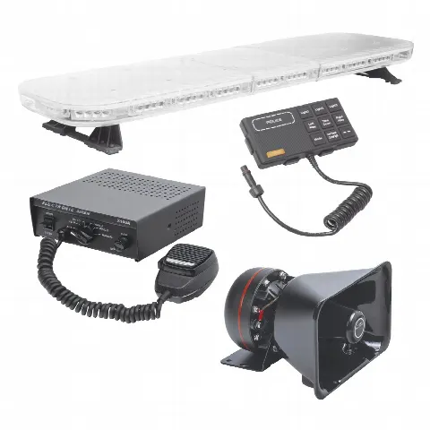 Kit de Equipamiento para Seguridad Pública / Barra LED 88 LEDs G3 / Sirena 100W 7 Tonos / Bocina 100W 8 Ohm / IP65 / SAE / 118 cm (46.5 in)