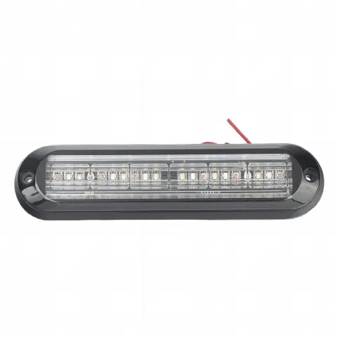Luz Auxiliar Ultra Brillante / 18 LEDs 3W / IP67 / Rojo/Azul/Ambar / 142.6x36x14mm / 10-30VDC / 0.47x0.12x0.05ft