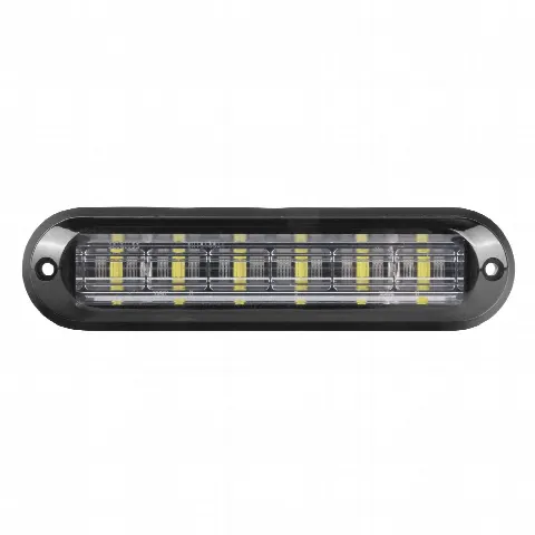 Luz Auxiliar LED / 6 LEDs Ultra Brillantes / IP67 / ECE R65 / SAE J595 Clase I / 142.6×36×14 mm (5.61×1.42×0.55 in) / Rojo / Transparente / Negro